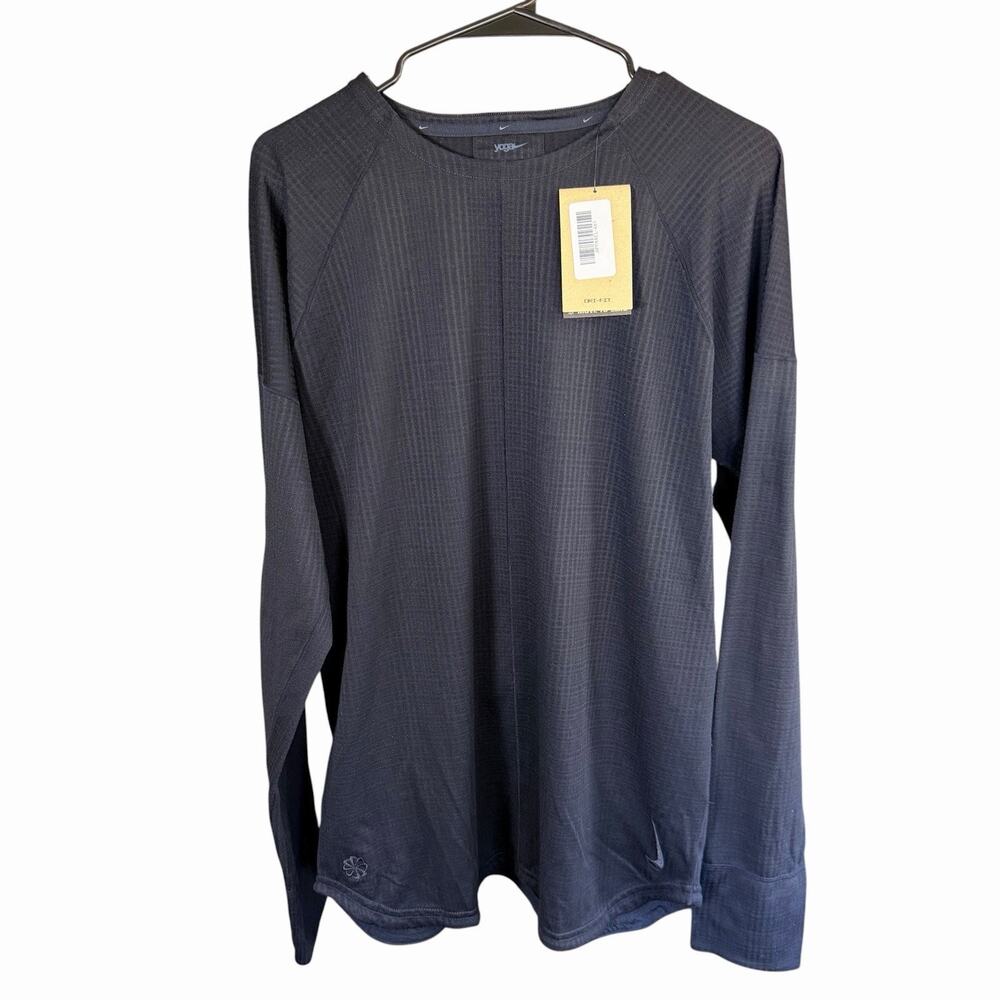 MEN'S Nike Yoga Dri-FIT Long Sleeve Crew Top Shirt M Athletic Black FB7775-010